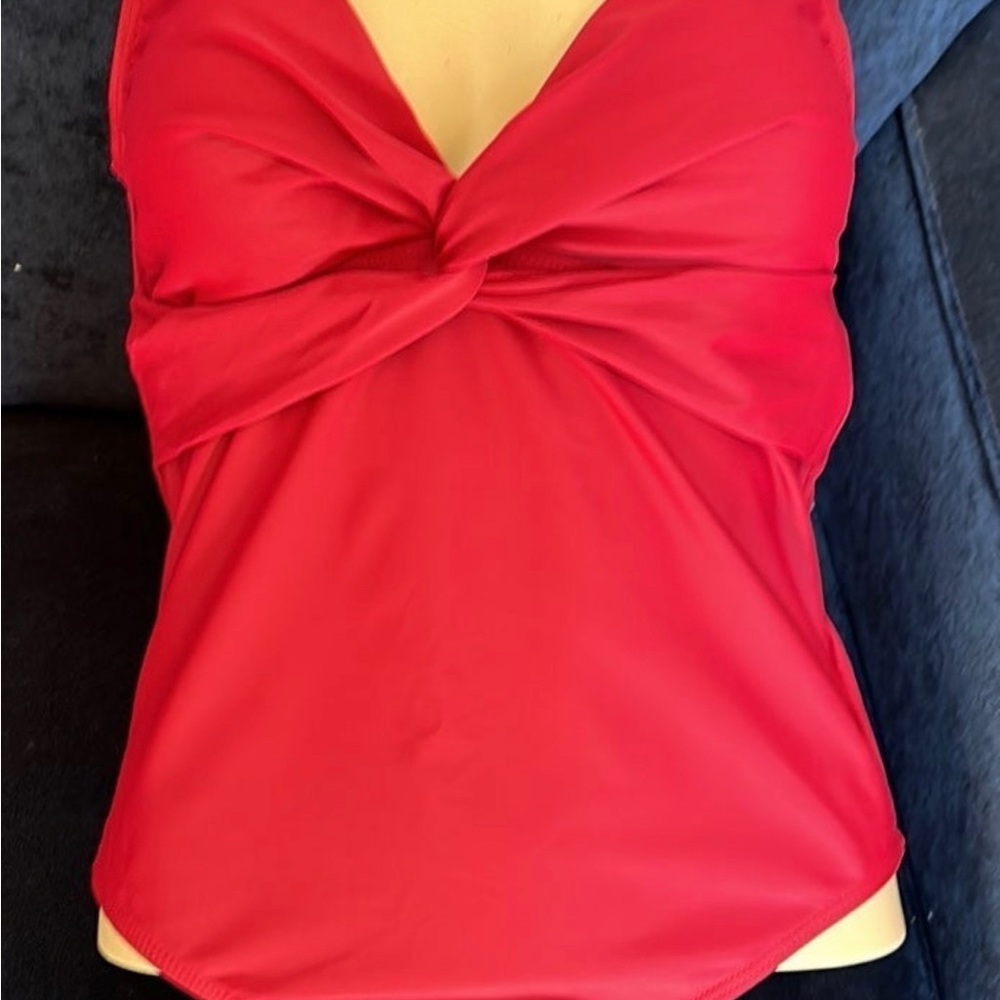 Red one piece bathing suit